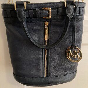 Michael Kors Blue Leather Tote Bag